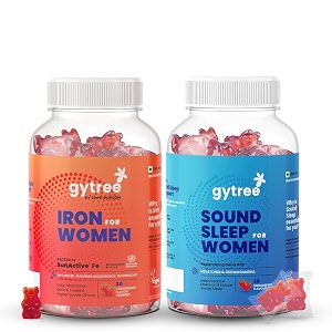 gytree iron amp sleep gummies for women  sunactive fe for haemoglobin amp immunity  melatonin amp ashwagandha for restful sleep amp stress relief  pregnancy safe non-addictive  100 vegan  pack of 3030