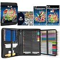 H & B 101PCS Sketching Kit Art Supplies for Adults with 3 Books & Zip Case