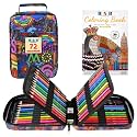 H &amp; B 72PCS Colored Pencils for Adults with Coloring Book, Soft Core Oil-Based Drawing Pencils for Adult Coloring, Professional Art Supplies with Zipper Case for Artists
