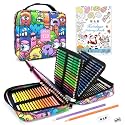 H &amp; B Art Supplies, 120Pack Drawing Supplies for Adults, Color Kit with Holiday Drawing Book, Coloring Book, Oil-Based Coloured Pencils for Artists