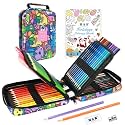 H &amp; B Art Supplies, 72Pack Drawing Supplies for Adults, Drawing Kit with Holiday Coloring Book, Oil-Based Colored Pencils for Artists
