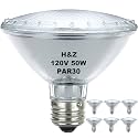 H&Z Par30 Short Neck Flood Light Bulb 50W 120V E26 Base Warm White 3000K
