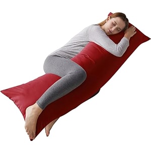 large body pillow insert- breathable full body pillow for side sleeper - soft long bed pillow for adults - 20 x 54 inch black