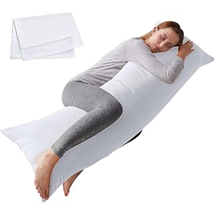 large body pillow insert- breathable full body pillow for side sleeper - soft long bed pillow for adults - 20 x 54 inch white
