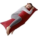 Large Body Pillow Insert- Breathable Full Body Pillow for Side Sleeper - Soft Long Bed Pillow for Adults - (20 x 54 inch) (Black)