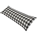 Large Body Pillow Insert- Breathable Full Body Pillow for Side Sleeper - Soft Long Bed Pillow for Adults - 20 x 54 inch (Black and White)
