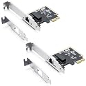 H!Fiber 2 Pack 1Gb PCIe Network Card, auto-Negotiation 10/100/1000Mb/s, Gigabit PCIe NIC with Realtek RTL8111H Chip, Single RJ45 Port, PCIe X1, 1G Ethernet LAN Network Card for Windows/Linux/MAC