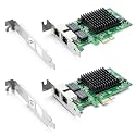 H!Fiber 2 Pack Gigabit Dual NIC with Intel 82576 Chip, 1Gb Network Card Compare to Intel E1G42ET NIC, 2 RJ45 Ports, PCI Express 2.1 X1, Ethernet Card with Low Profile for Windows/Windows Server/Linux