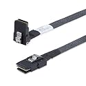 H!Fiber.com 6G Internal Mini SAS SFF-8087 to SFF-8087 Cable, Straight to Right Angle, 1m, 36Pin, 100 Ohms, for Servers, RAID, SAS/SATA HBA, DAS, 1 Meter (3.3ft)