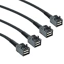 H!Fiber.com SFF-8643 to SFF-8643 Cable, 2 Pack 12G Internal Mini SAS SFF-8643 Cable with Sideband, 36 Pin, 100 Ohm, Flexible, Support RAID, PCIE Controller, 0.75~0.8m(2.46~2.62ft), Straight
