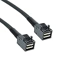 H!Fiber.com SFF-8643 to SFF-8643 Cable, 12G Internal Mini SAS SFF-8643 Cable with Sideband, 36 Pin, 100 Ohm, Flexible, Support RAID, PCIE Controller, 0.75~0.8m(2.46~2.62ft), Straight