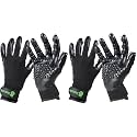H HANDSON Pet Grooming Gloves - Patented #1 Ranked, Award Winning Shedding, Bathing, &amp; Hair Remover Gloves - Gentle Brush for Cats, Dogs, and Horses (Black, Large) (Pack of 2)