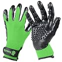 H HANDSON Pet Shedding, Bathing, Grooming, Hair Removing Gloves, Gentle Brush for Cats, Dogs, Horses by the #1 Ranked, Award-Winning Handson Gloves (Green, Large)