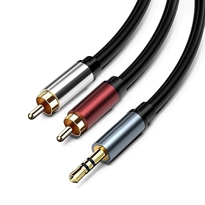 15 meters 35mm trs auxiliary male to 2 x rca male cable audio lead for cd dvd player speaker