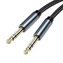 6.35mm to 6.35mm Stereo Audio Cable 1/4 Inch Male to Male TRS ; Gold-Plated Connector ; for Electric Guitar Bass Keyboard Mixer Amp (6.35mm Stereo to 6.35mm Stereo (1.5 Meter))