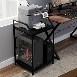 hsea sseries 3-tier premium cpu printer ups stand  universal storage rack  5560120 cm equipment organizer  150 kg capacity  battery inverter cpu stand printer storage clean black lite