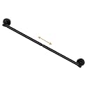 H.VERSAILTEX 1 PACK Magnetic Curtain Rods for Metal Doors 16" to 28", 1/2 Inch Diameter Adjustable French Door Curtain Rod for Classroom Whiteboard Magnetic Cafe Rod Towel Bar Holder, Black