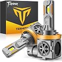 Latest H11/H9 Light Bulbs, 50,000LM Brightness, 70000+ Hours Long Service Life, 6500K Cool White, Real 1:1 Halogen Size Fog Lights, 3 Mins Plug N Play, Pack of 2
