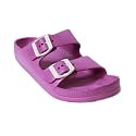 H2K Women's Lightweight Comfort Slides Adjustable Double Buckle Platform Sandals Buddy2