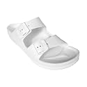 H2K Women's Lightweight Comfort Slides Adjustable Double Buckle Platform Sandals Buddy2