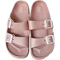 H2K Women's Lightweight Comfort Slides Adjustable Double Buckle Platform Sandals Buddy2