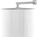 Mirror Stainless 8*8 inch Steel Straight Ultra Slim High Pressure Rainfall Shower Head for bathroom With 12 inch Arm Fit.