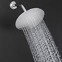 H2plus® Mirror Stainless Steel 304 Round Ultra Slim High Pressure Rainfall Shower Head for Bathroom With J Bend Arm &amp; Round Overhead Shower. (8X8+9 INCH J BEND)