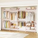H4 Wall Mounted Closet System, Expandable Industrial Pipe Clothing Rack