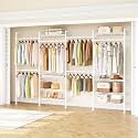 H4 Wall Mounted Closet System, Expandable Industrial Pipe Clothing Rack