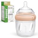 haakaa Gen. 3 Silicone Baby Bottle 250ml /8.4oz – Baby Bottles for Babies 6M+, BPA-Free Breastfeeding Baby Bottle with Natural Latch, Variable Flow Anti-Colic Silicone Baby Bottle– Peach