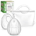 haakaa Wearable Silicone Breast Pump with Steriliser Bag, 2-in-1 Hands-Free Passive Breast Milk Catcher for Nursing Mom, Breastfeeding Essentials, 2-Pack 75ml Pumps &amp; 1 Steriliser Bag, Frosted