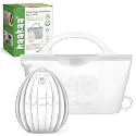 haakaa Wearable Silicone Breast Pump with Steriliser Bag, 2-in-1 Hands-Free Passive Breast Milk Catcher for Nursing Mom, Breastfeeding Essentials, 75ml Shell Pumps &amp; 1 Steriliser Bag - Frosted
