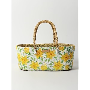 habere india-all the cultures fabricating india wicker hamper basket  bamboo basket  cane gift hamper baskets  seagrass shelf organiser  decorative fruit baskets design 11 l33 x w19 x h15 cm