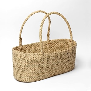 habere india-all the cultures fabricating india wicker hamper basket  bamboo basket  cane gift hamper  seagrass shelf organiser  decorative fruit baskets oval beige s - l30 x w18 x h13 cm