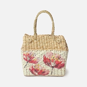 habere india-all the cultures fabricating india picnic baskets  lunch basket  wicker gift hamper seagrass picnic basket  jute tiffin tote bag - rectangular multi design 01- l28 x w20 x h28 cm