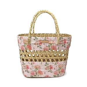 habere india-all the cultures fabricating india wicker picnic oval basket  lunch basket for gifting  jute shopping bag  seagrass tote handbag design 01 multicolor - l40 x w14 x h30 cm