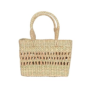 habere india-all the cultures fabricating india handmade designer chic dry grass bag  jute handbag  carry tote bags for women  small shopping bag  storage baskets small - rectangular 21918