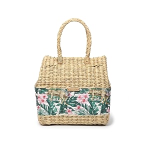 habere india-all the cultures fabricating india picnic baskets  lunch basket  wicker gift hamper seagrass picnic basket  jute tiffin tote bag - rectangular multi design 03- l28 x w20 x h28 cm