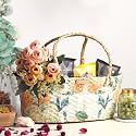 Habere India-All the Cultures Fabricating India Wicker Hamper Basket | Bamboo Basket | Cane Gift Hamper Baskets | Seagrass Shelf Organiser | Decorative Fruit Baskets (Design 26; L33 x W19 x H15 cm)