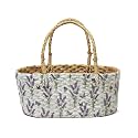 Habere India-All the Cultures Fabricating India Wicker Hamper Basket | Bamboo Basket | Cane Gift Hamper Baskets | Seagrass Shelf Organiser | Decorative Fruit Baskets (Design 15; L33 x W19 x H15 cm)