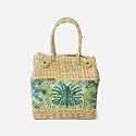 Habere India-All the Cultures Fabricating India Picnic Baskets | Lunch Basket | Wicker Gift Hamper| Seagrass Picnic Basket | Jute Tiffin Tote Bag - Rectangular, Multi (Design 07- L28 x W20 x H26 cm)