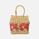 Habere India-All the Cultures Fabricating India Picnic Baskets | Lunch Basket | Wicker Gift Hamper| Seagrass Picnic Basket | Jute Tiffin Tote Bag - Rectangular, Multi (Design 09- L28 x W20 x H28 cm)