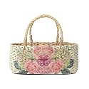 Habere India-All the Cultures Fabricating India Wicker Hamper Basket | Bamboo Basket | Cane Gift Hamper Baskets | Seagrass Shelf Organiser | Decorative Fruit Baskets (Design 16; L33 x W19 x H15 cm)