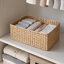 Habere India-All the Cultures Fabricating India Jute Storage Baskets | Cane or Bamboo Basket | Wicker Basket as Gift Hamper | Wardrobe Baskets -Rectangular (Beige, Large Tray)