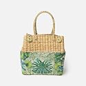Habere India-All the Cultures Fabricating India Picnic Baskets | Lunch Basket | Wicker Gift Hamper| Seagrass Picnic Basket | Jute Tiffin Tote Bag - Rectangular, Multi (Design 02- L28 x W20 x H26 cm)