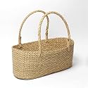 Habere India-All the Cultures Fabricating India Wicker Hamper Basket | Bamboo Basket | Cane Gift Hamper | Seagrass Shelf Organiser | Decorative Fruit Baskets, Oval (Beige; S - L30 x W18 x H13 cm)