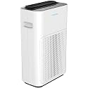 Habitat Medium Room Air Purifier with HEPA 13 Activated Carbon Filtration System, Real-Time Air Quality Monitor and Alert, Whisper Quiet Fan with Three Speeds, Filter Replacement Reminder, White