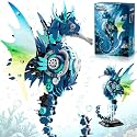 Habow 1003PCS Mechanical Seahorse Building Kit, Cyberpunk Movable Animal Model with Iridescent Fin & Gear Transmission, Building Blocks Set for Adults Teens Collectors, Compatible with Standard Bricks