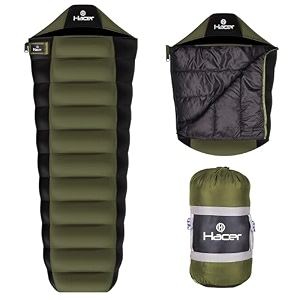 hacer khardunga la camping sleeping bag with secret pocket mummy shape 210t polyester 6 to 15 degree winter hiking trekking for baby adults men amp women 7 ft 12 kg black amp light green
