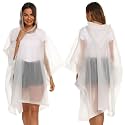 HACER EVA Poncho Raincoat Transparent Hooded Waterproof Rain Jacket with Sleeves for Women Men Camping Rainy Season Travel - White